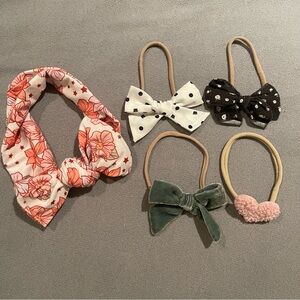 Pack of 5 baby headband/bows